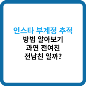 인스타 부계정 추적