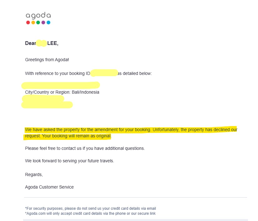 아고다 고객센터 회신2